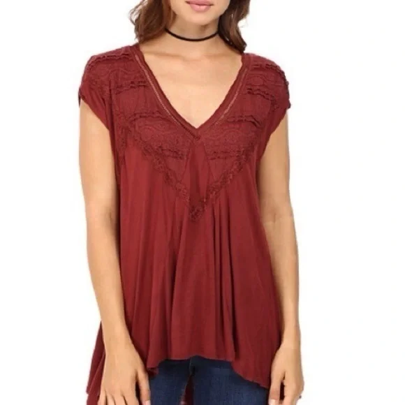 Free People Abigail Lace V-Neck Sleeveless Top - Picture 6 of 7